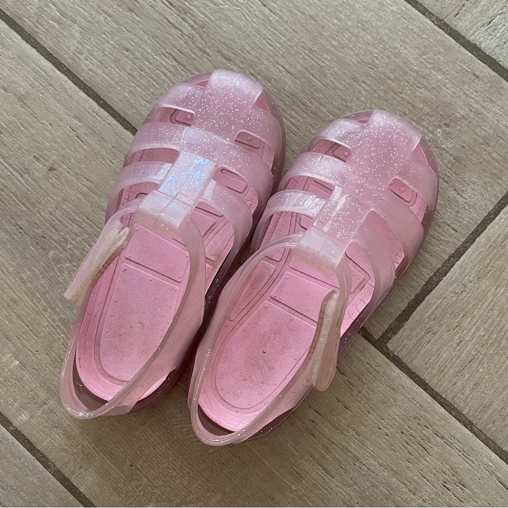 Igor Sparkly Pink Rosa Star Girl Glitter Jelly Sandals size EU26/US 9.5 toddler